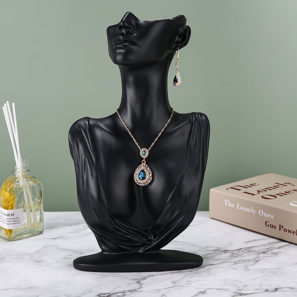 Body Jewelry Display Ideas - Porträt-Halsketten-Präsentationsständer aus Kunststoff, Schmuck-Ohrring-Anhänger-Displayhalter für Schaufenster-Auslage