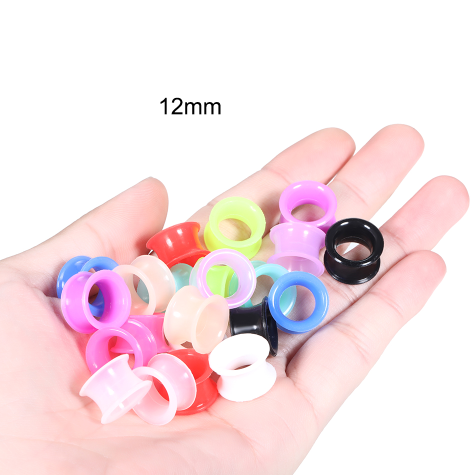 Body Jewelry Gauges - 24 Stücke Silikon Hohe Doppelt Ausgestellte