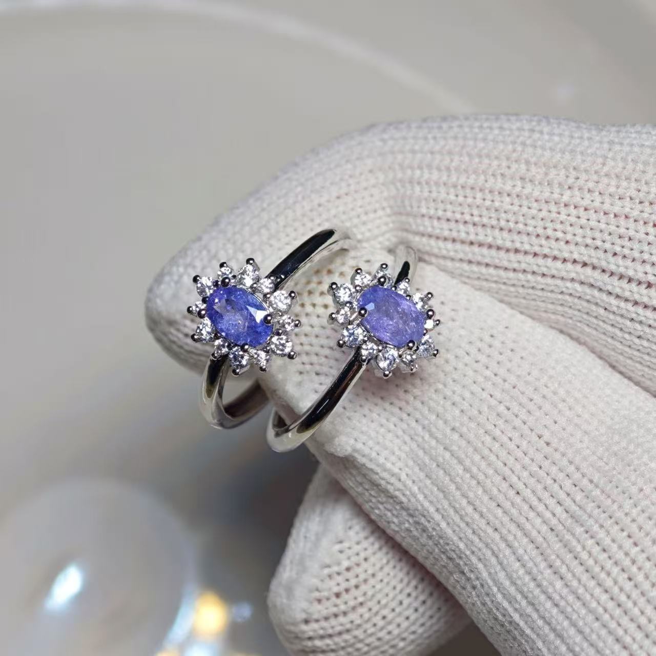 Body Jewelry Wholesale - Natürlicher Tansanit-Ring Verstellbarer Damenring Schmuck für