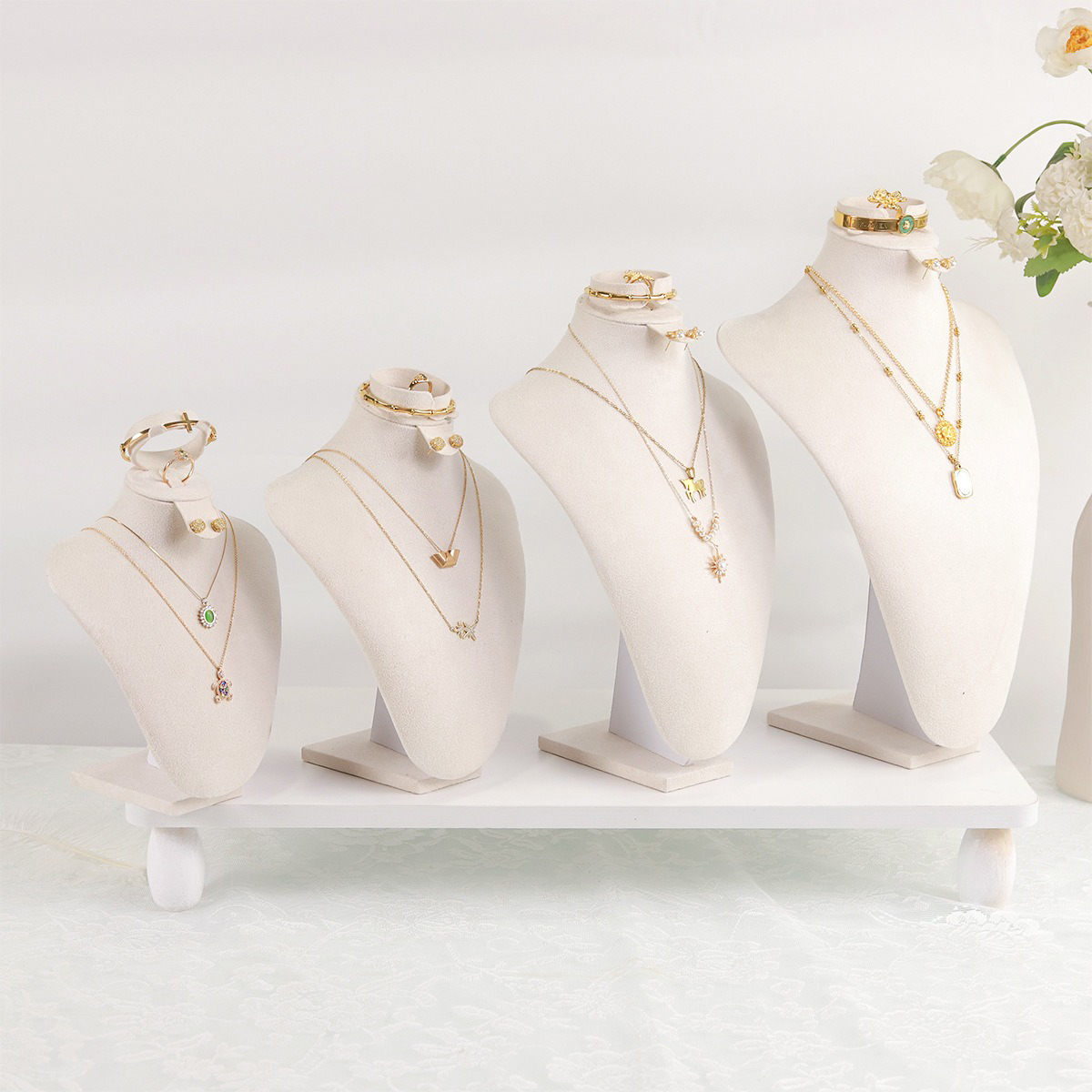 Body Jewelry Display Ideas - Body Velvet Jewelry Display-Büste, humanoider Hals/Brust