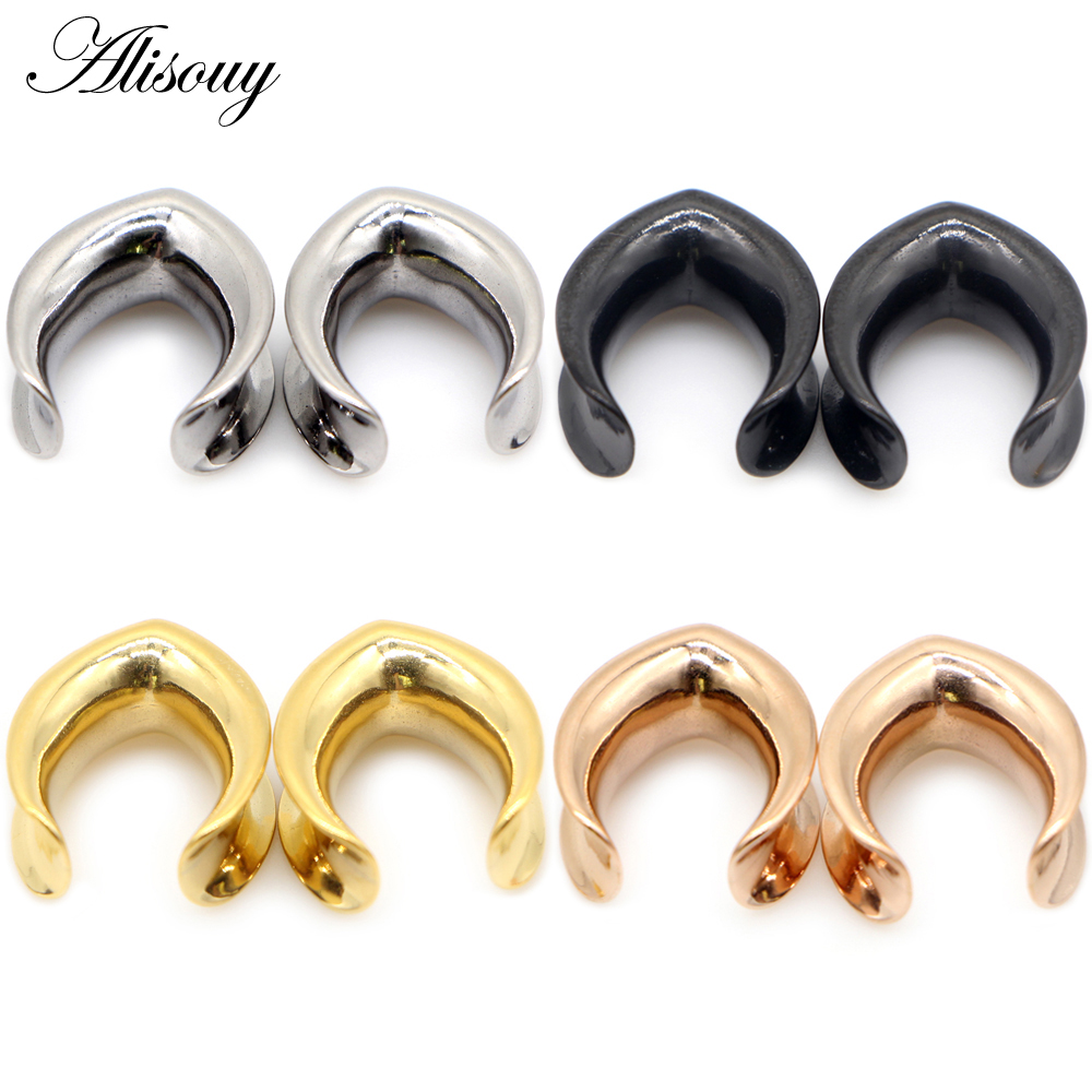 Body Jewelry Gauges - Alisouy 2 Stück 6mm-30mm Wassertropfen-förmige glänzende