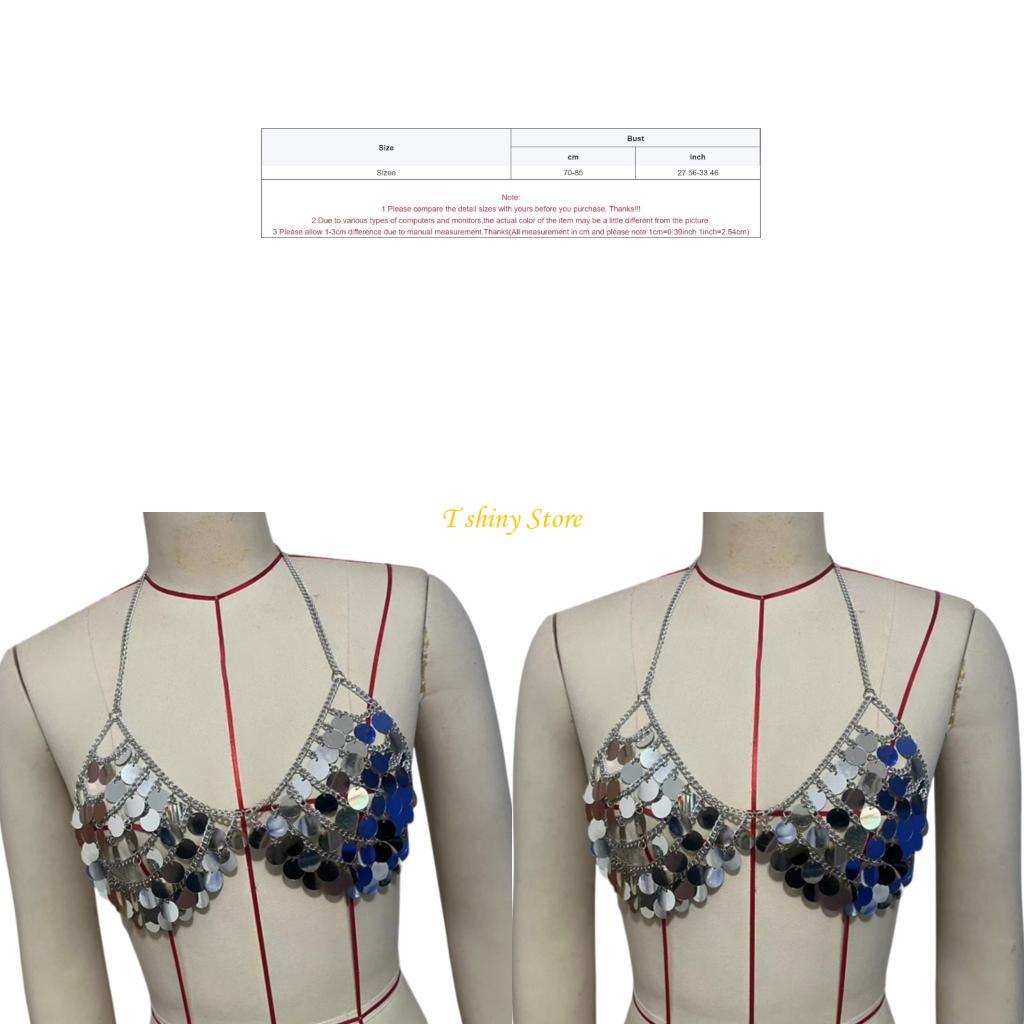 Body Jewelry Vest - N58F Festliche Pailletten Westen -Top -Paar