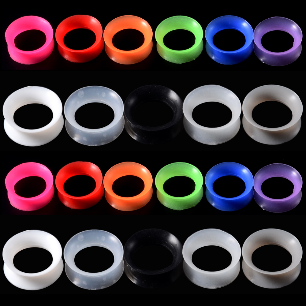 Body Jewelry Gauges - 2 Stück Silikon-Ohrstöpsel und Tunnel, Ohrpiercings,