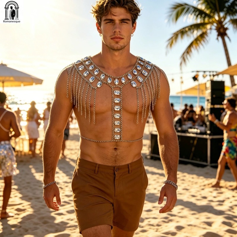 Modische Herren-Glitzer-Scheib – Body Jewelry Vest Bewertung und Preis