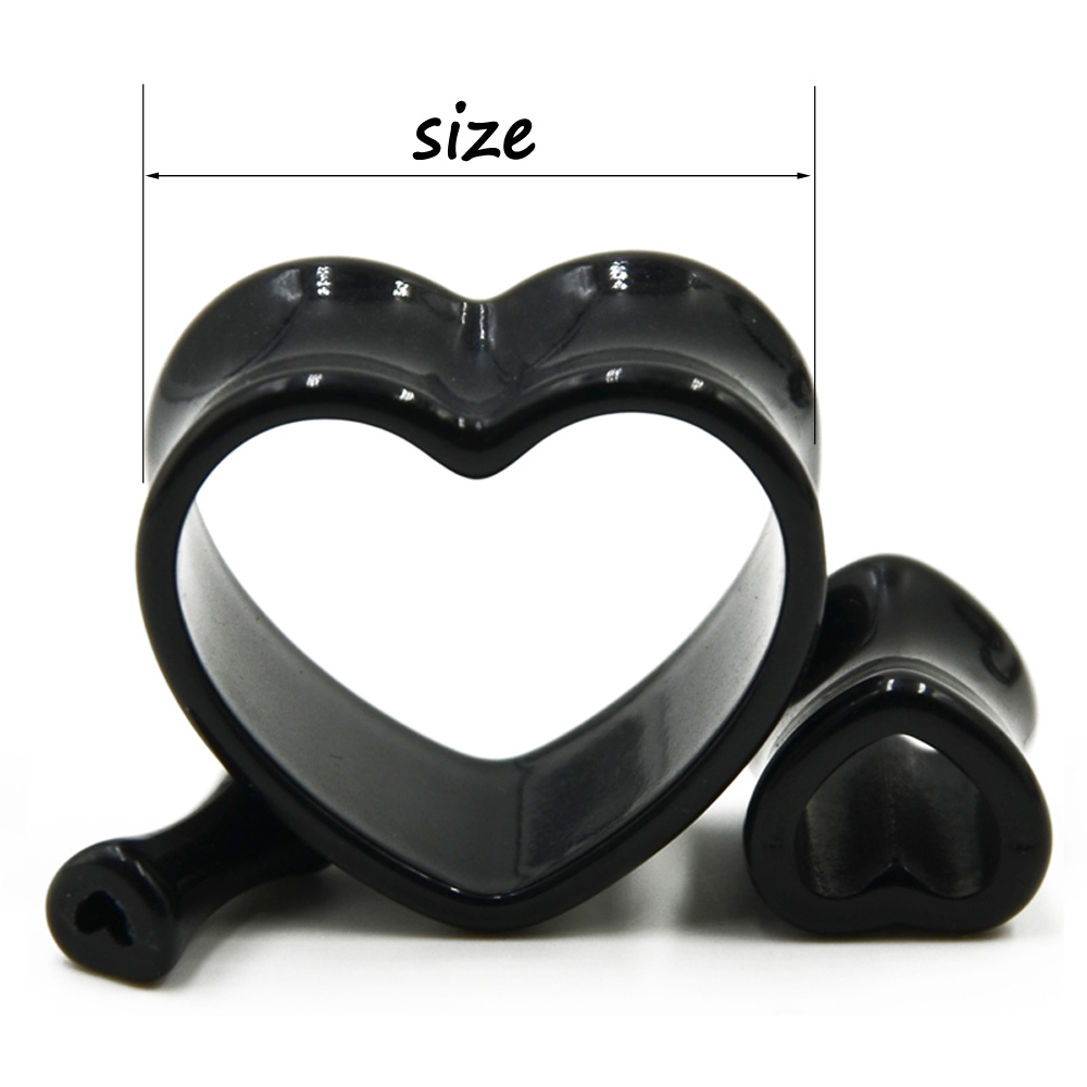Acryl Liebe Schwarz Weiß Herzf – Body Jewelry Gauges Bewertung und Preis
