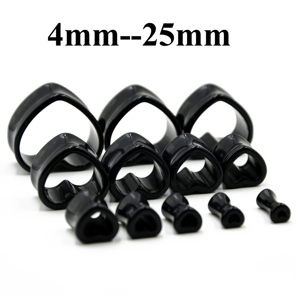 Acryl Liebe Schwarz Weiß Herzf – Body Jewelry Gauges Bewertung und Preis