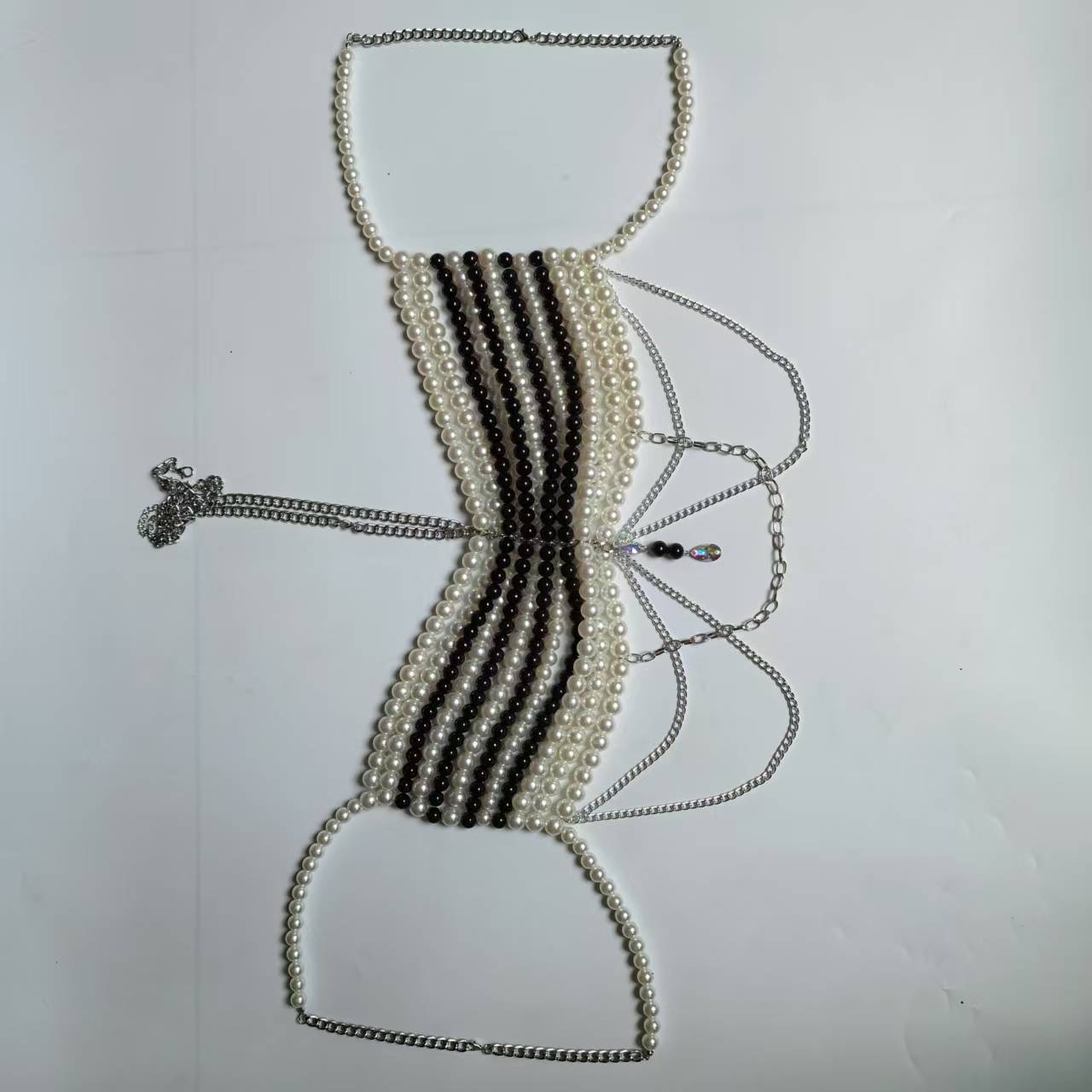 Schwarz Weiß Gewebte Kunststof – Body Jewelry Vest Bewertung und Preis